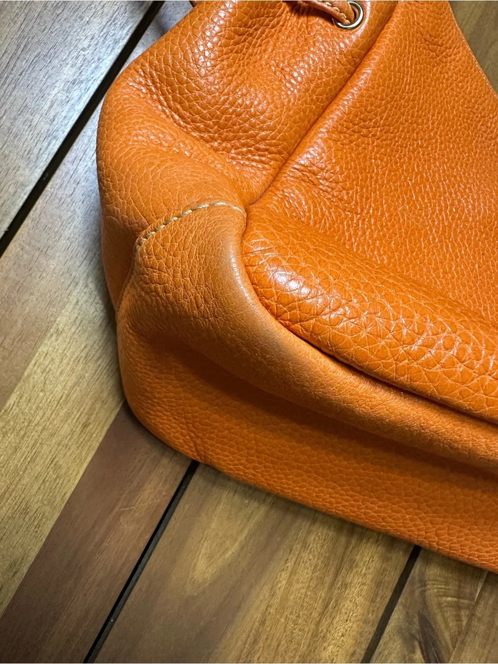 Dooney & Bourke Pebbled Leather Hobo Shoulder Bag in Tangerine